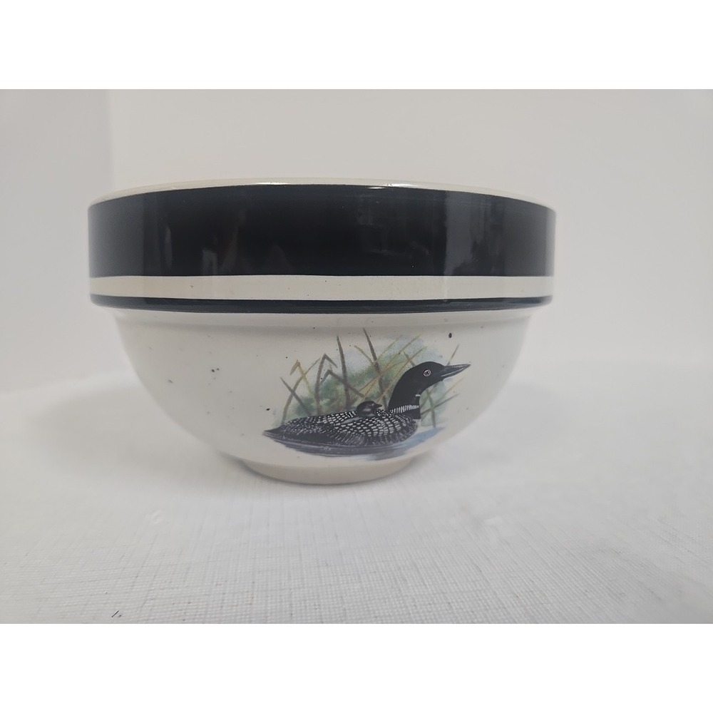 Scotty Z Folkcraft Stoneware LOON LAKE 6 3/8" Cereal/Soup Bowl - Picture 3 of 4
